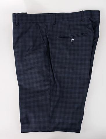 Cavani Malone Navy Check Trousers - 28R - Suit & Tailoring