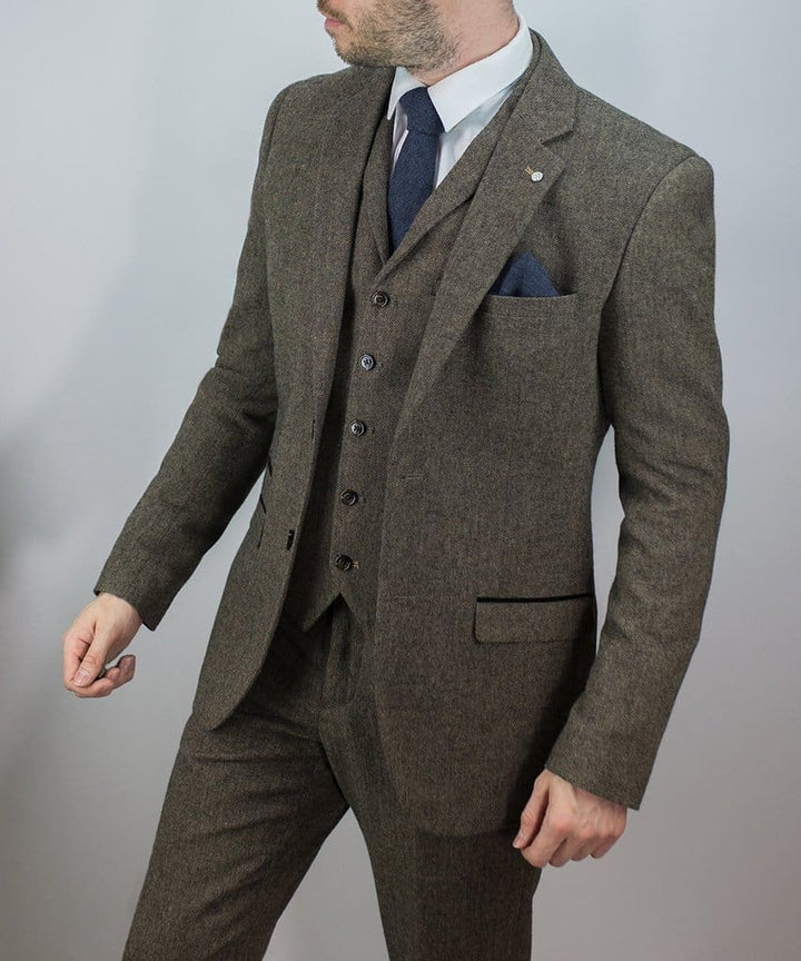 Cavani Brendan Mens Blue Check Slim Fit Suit - Suit & Tailoring