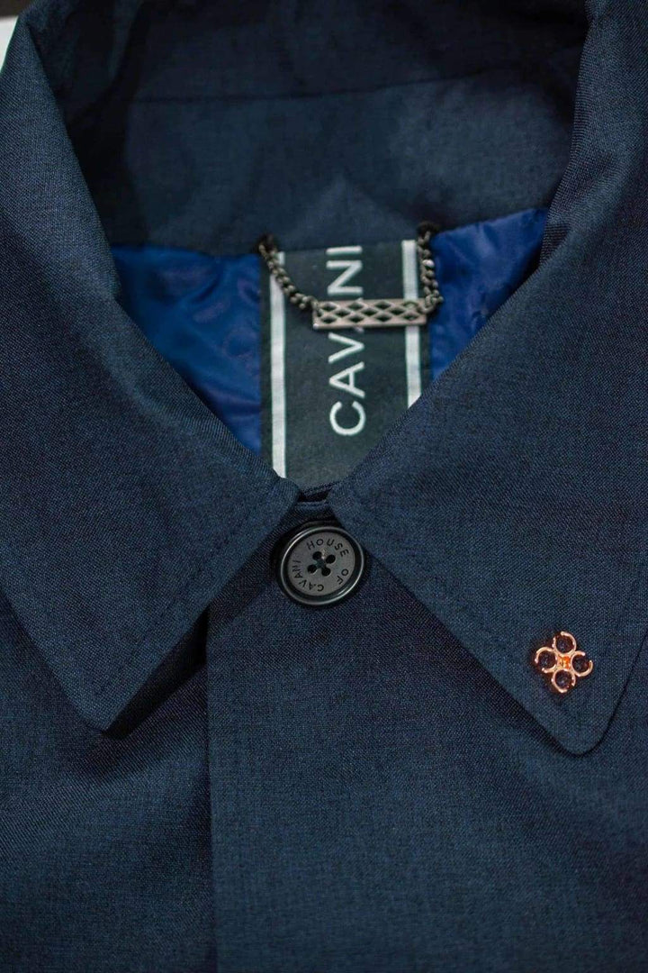 Cavani Men’s Brando Navy Mac Coat - Coats