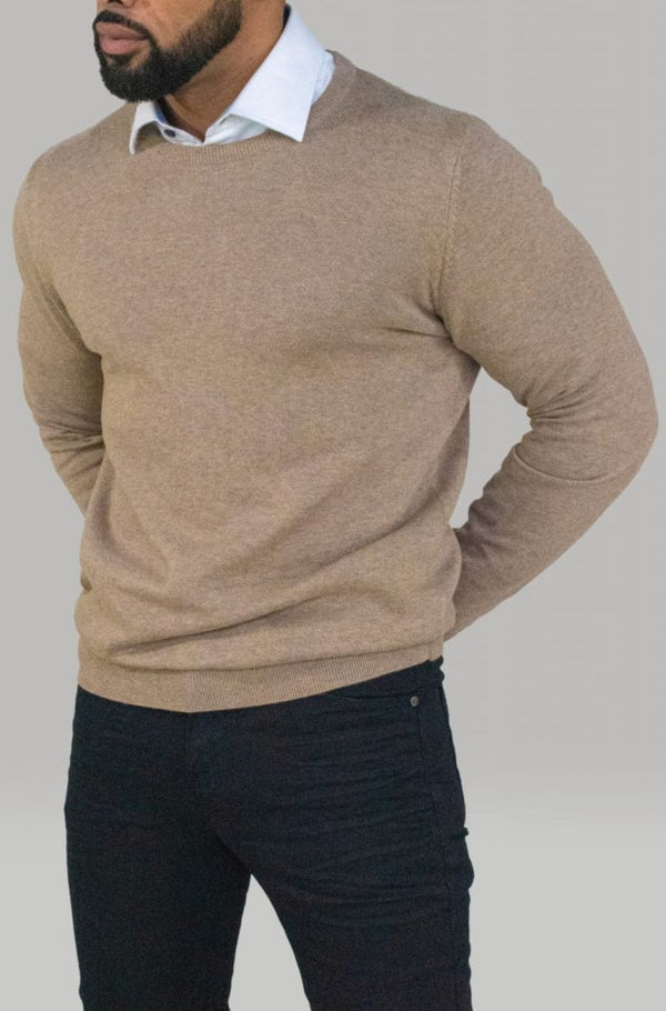 Cavani Men’s Olive Crewneck Knit - Shirts