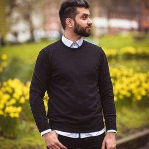 Cavani Mens Knitwear Black Crewneck - Shirts