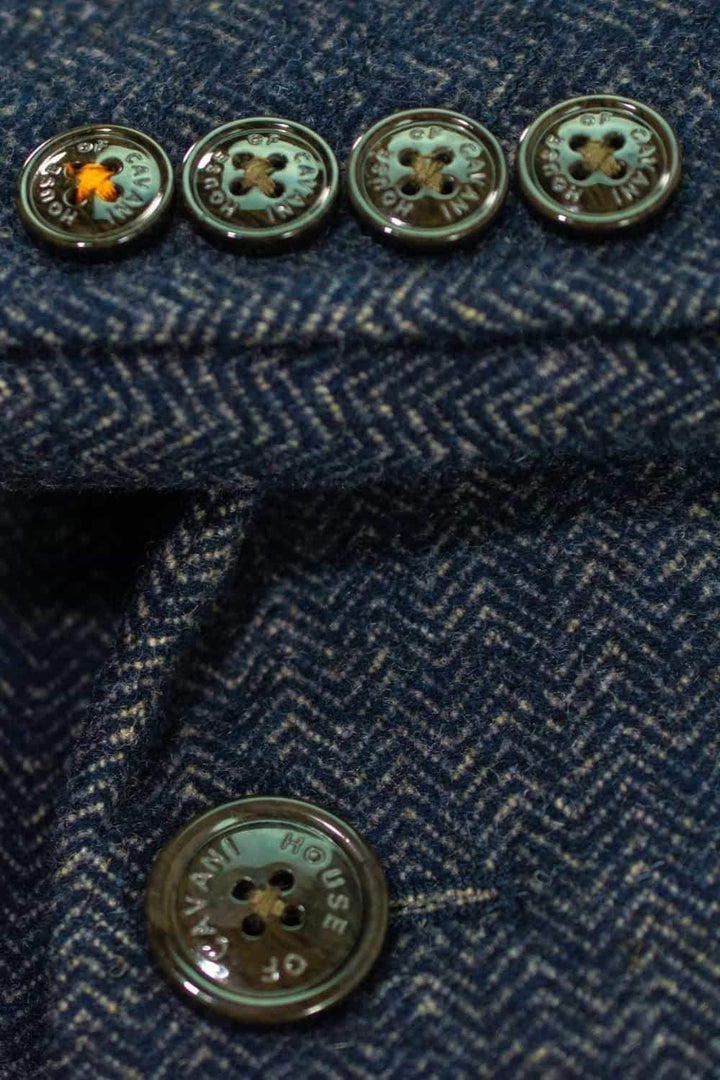 Men’s Azure Blue Crombie Style Luxury Overcoat Cavani Roman - Coats