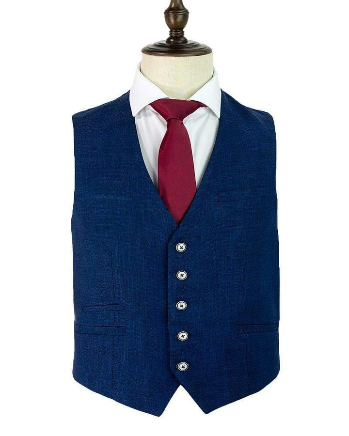 Cavani Miami Blue Tweed Waistcoat - 36 - Suit & Tailoring