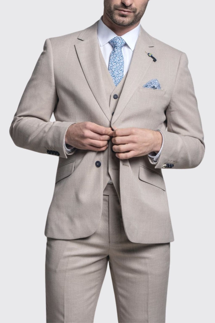 Cavani Miami Men’s Beige Three Piece Suit - Suits