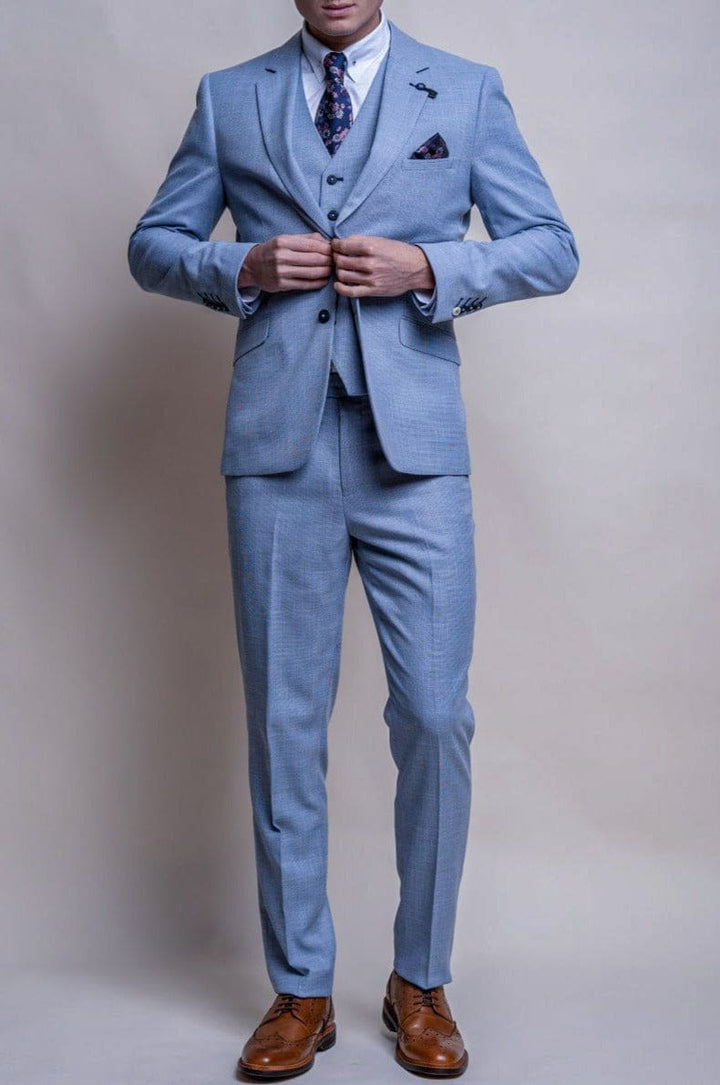   Cavani Miami Sky Blue Three Piece Suit