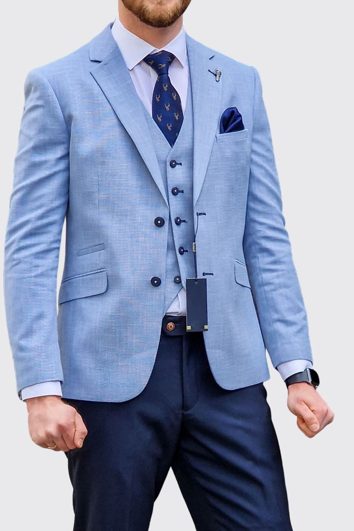 Cavani Miami Men’s Sky Blue Blazer - Suit & Tailoring