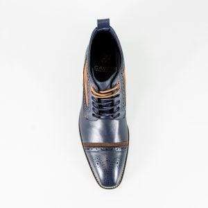 Cavani Modena Navy/Cognac Mens Leather Boots - Boots
