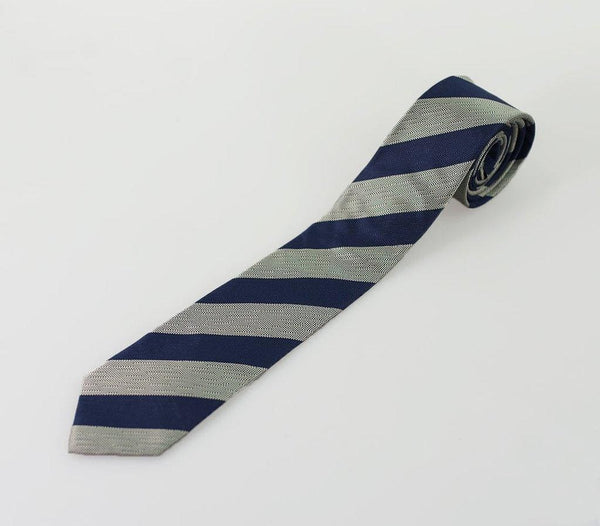 Navy Cream Stripe Tie Set - Accessories