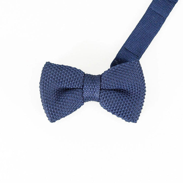 Cavani Navy Knitted Bow Tie & Hank Set - accessories