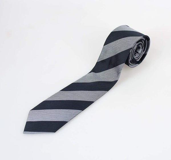 Navy Silver Stripe Tie Set - Accessories