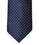 Mens Cavani Navy White Polka Dot Tie Pocket Square & Tie Pin Set - Accessories