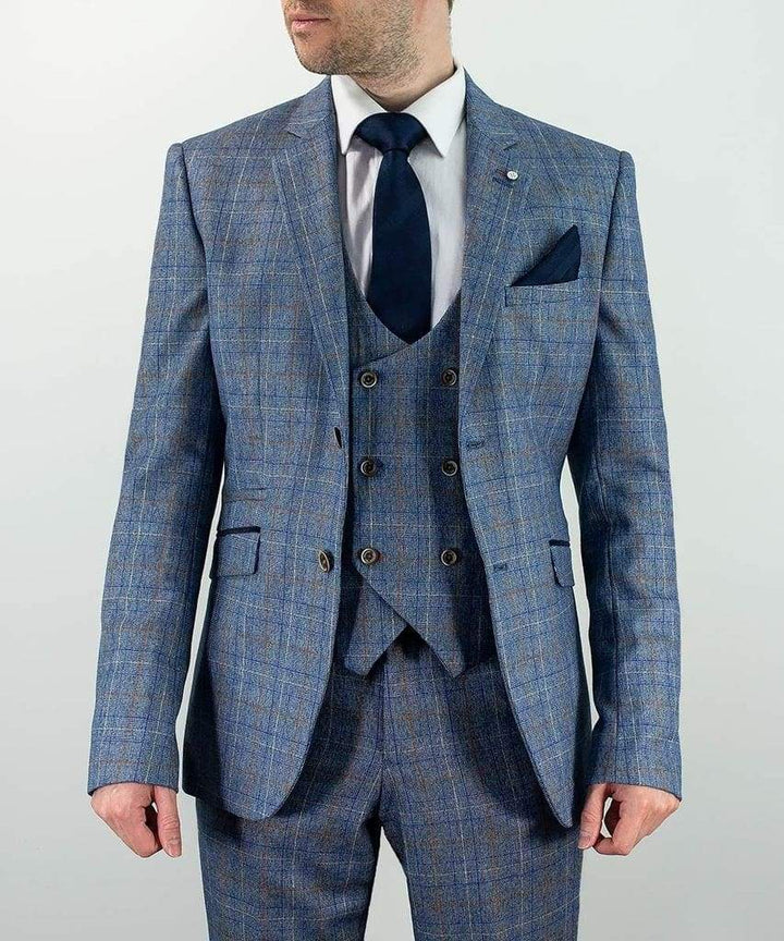 Cavani Albert Mens Brown Tweed Three Piece Suit - Suit & Tailoring