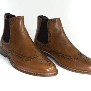 Cavani Porter Tan Brogue Boots - Boots