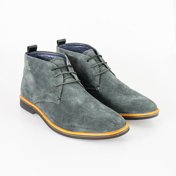 Cavani Sahara Grey Mens Leather Boots - UK7 | EU41 - Boots