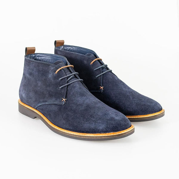 Cavani Sahara Navy Mens Leather Boots - Boots