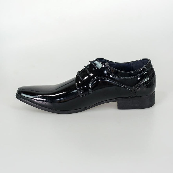 Cavani Scott Black Patent Mens Leather Shoes - Shoes