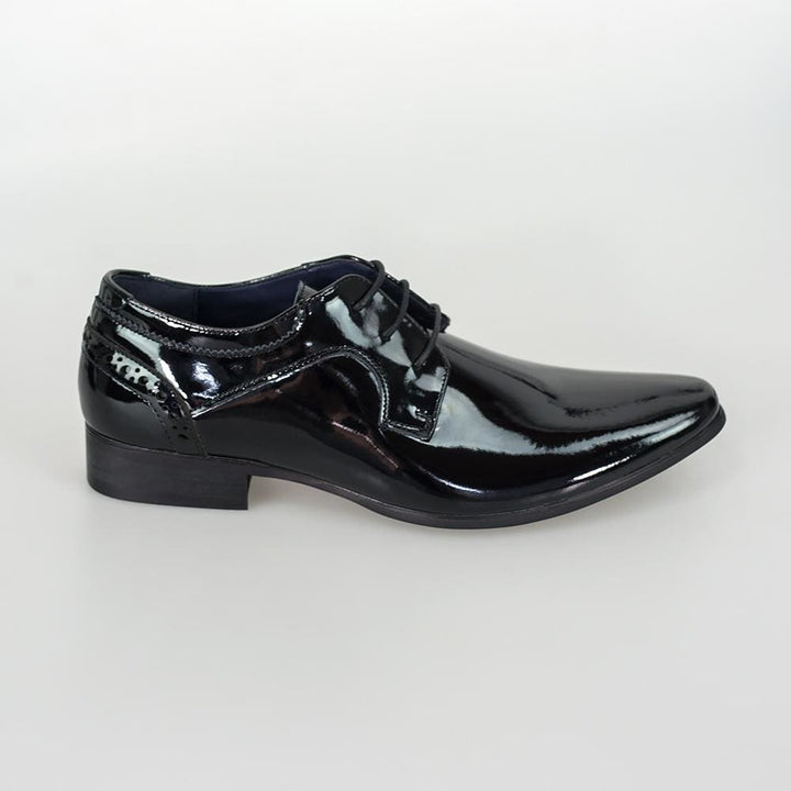 Cavani Scott Black Patent Mens Leather Shoes - Shoes