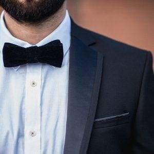 Cavani Tuxedo Black 2 Piece Slim Fit Tweed Suit - Suit & Tailoring