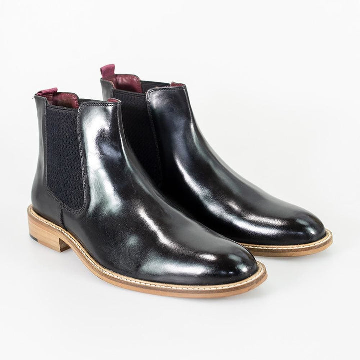 Cavani Watson Black Mens Leather Boots - UK6 | EU40 - Boots