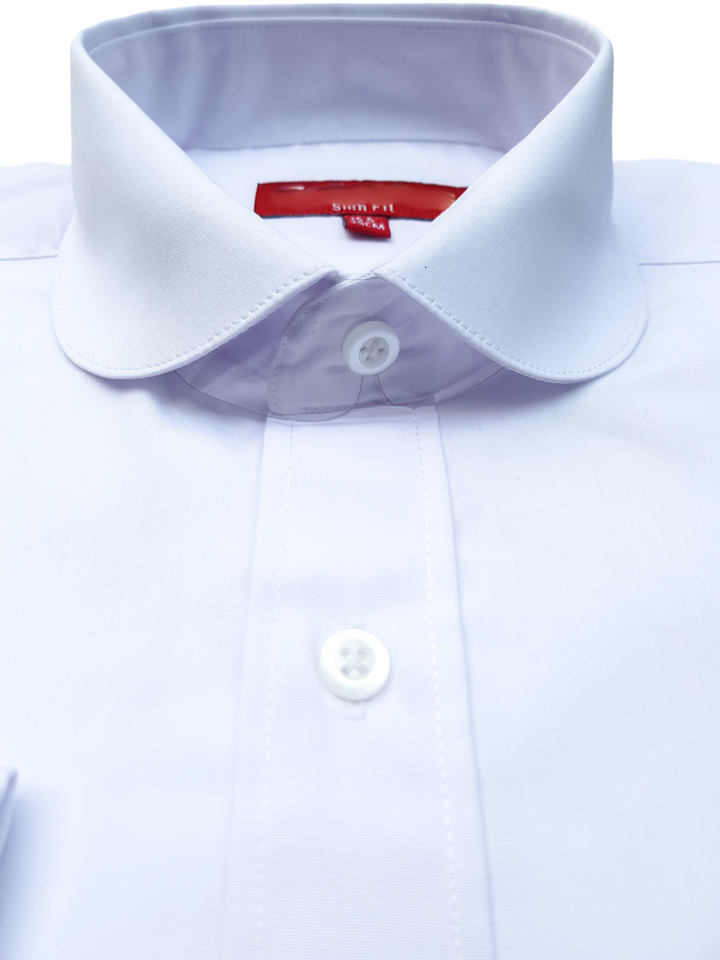 Colin Ross Men’s White Penny Round Collar Double Cuff Shirt - Shirts