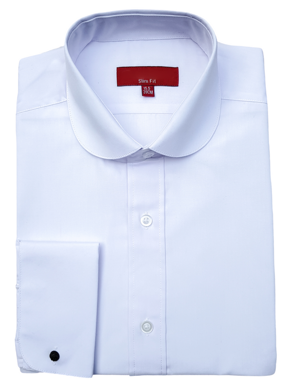 Colin Ross Men’s White Penny Round Collar Double Cuff Shirt - 14 - Shirts