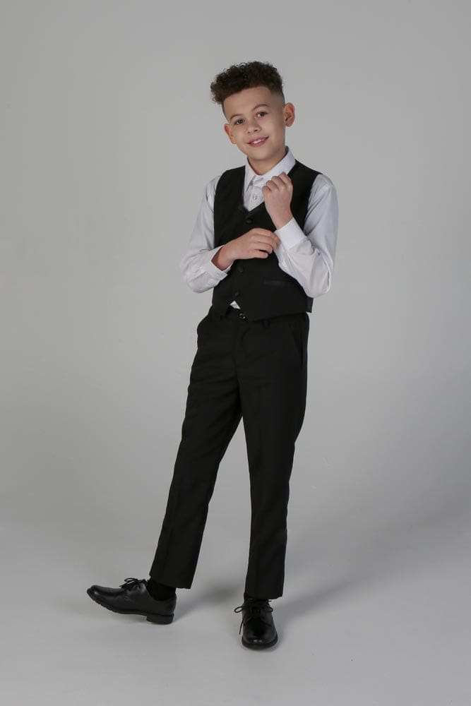 Device - Boy’s Harry Black Three Piece Suit - boys suits