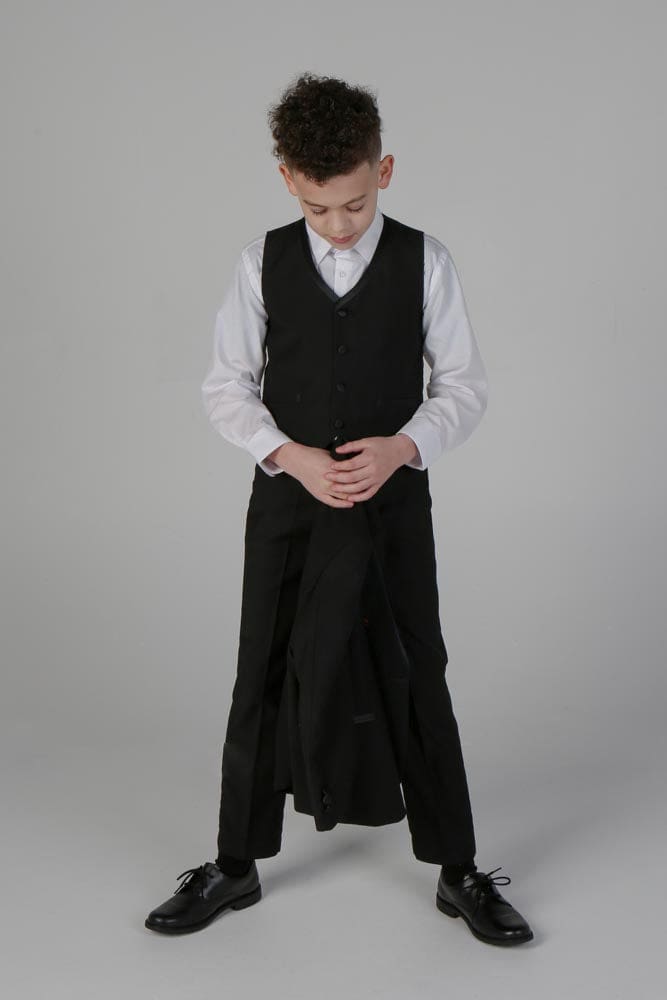 Device - Boy’s Harry Black Three Piece Suit - boys suits