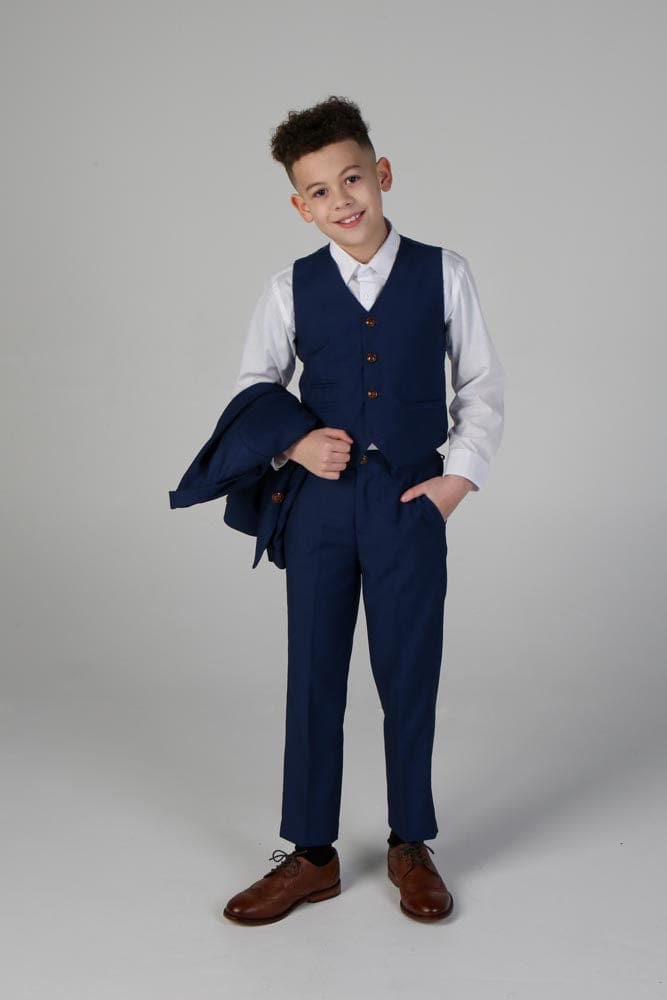 Device - Boy’s Mayfair Blue Three Piece Suit - boys suits