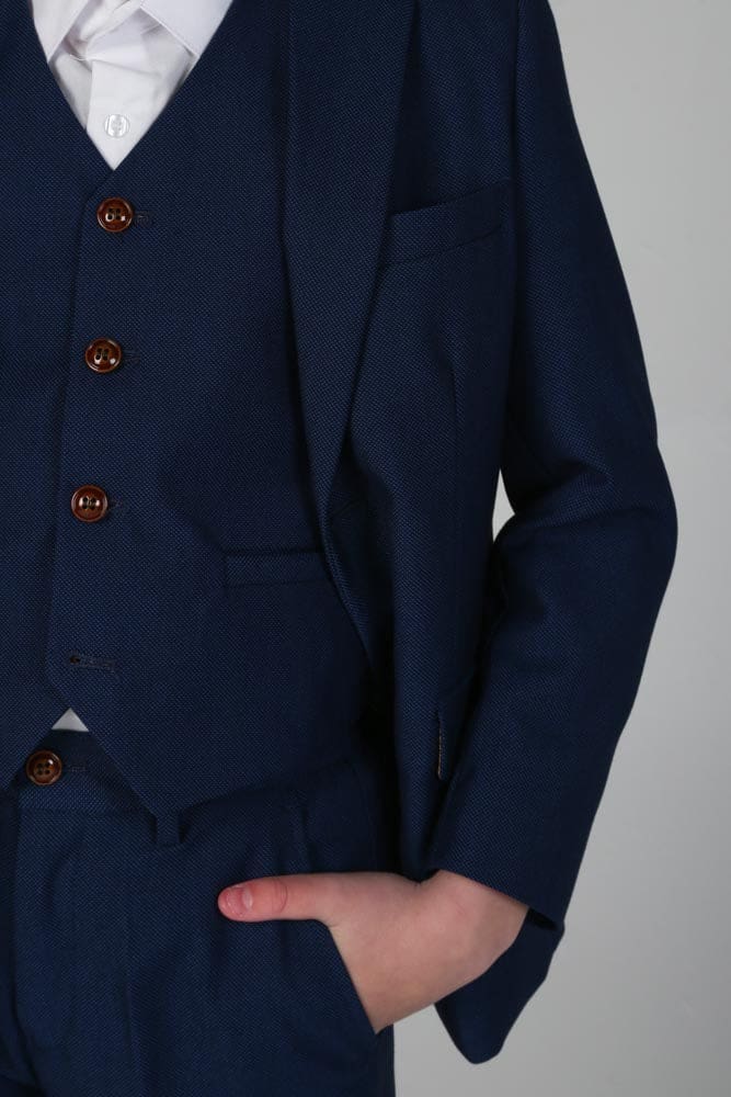 Device - Boy’s Mayfair Blue Three Piece Suit - boys suits