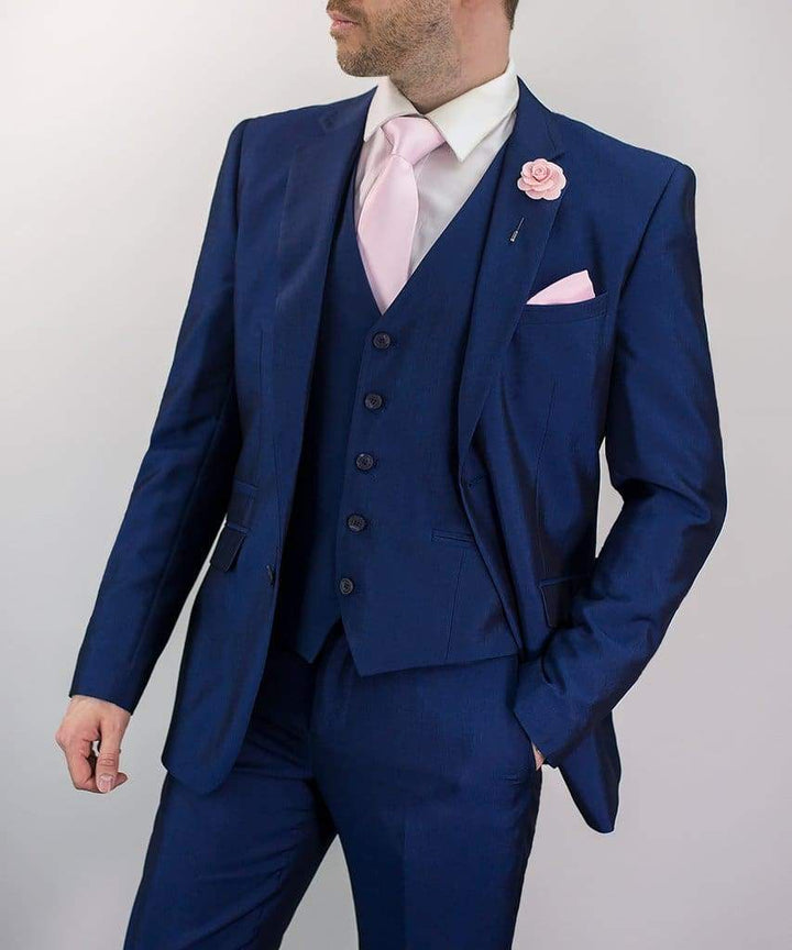 Ford 3 Piece Slim Fit Blue Suit - Suit & Tailoring