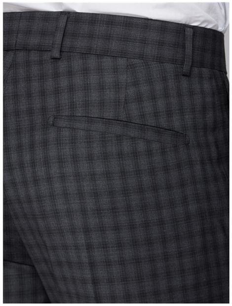 Gibson Grey Mini Check Slim Fit Suit Trousers - Suit & Tailoring