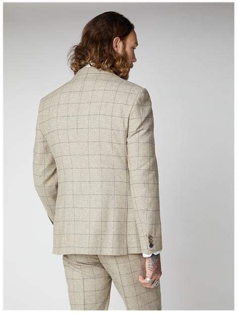 Gibson Stone Windowpane Check Jacket - Suit & Tailoring