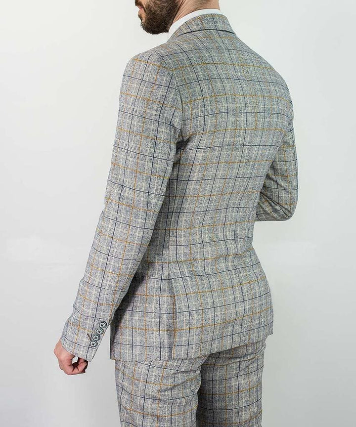 Cavani Cody Mens 3 Piece Ice Check Slim Fit Suit - Suit & Tailoring