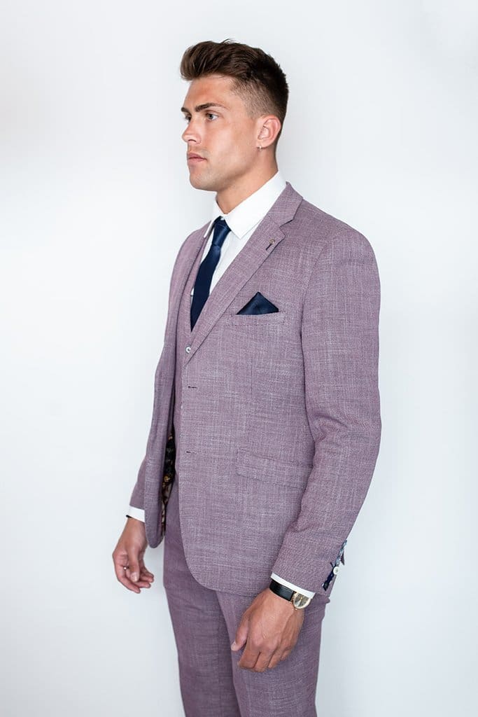 Cavani Miami Mens Lilac Slim Fit Suit - Suit & Tailoring