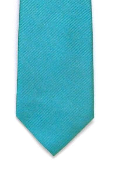 LA Smith Plain Aqua Silk Tie - Accessories