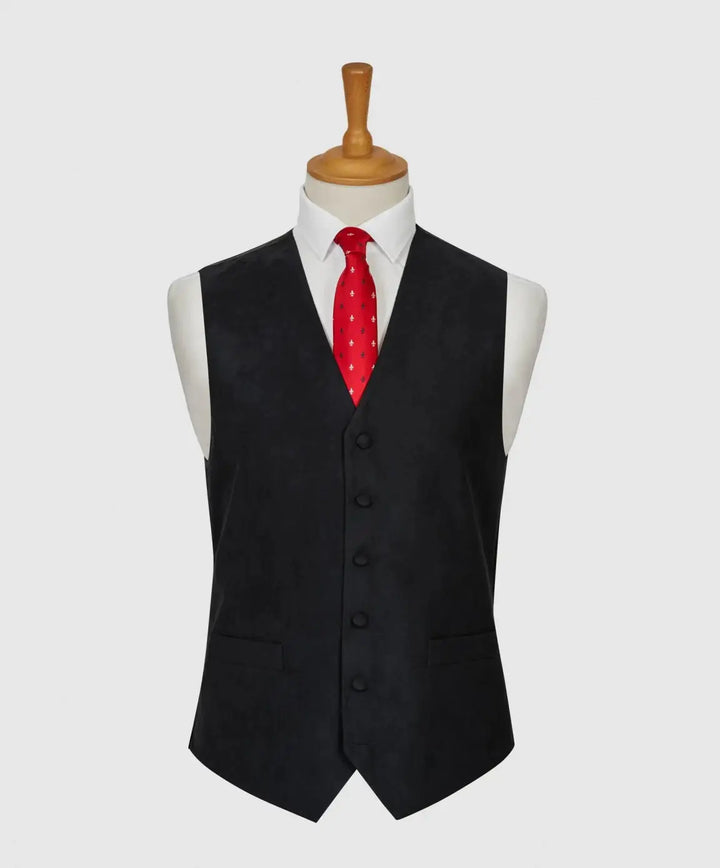 L A Smith Navy Suede Look Waistcoat - Suit & Tailoring