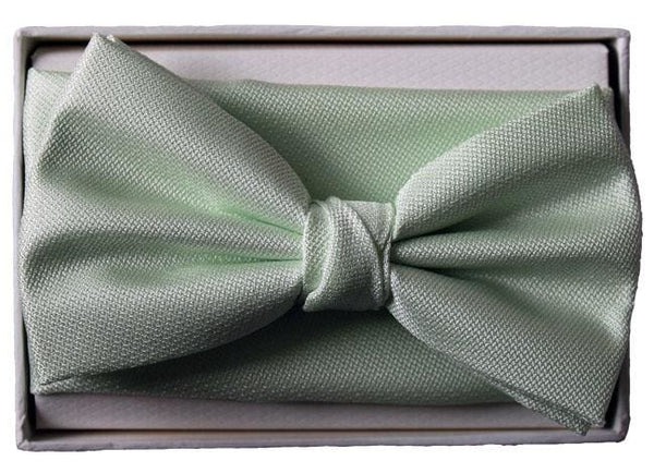 L A Smith Poly Green Bow Tie And Hank Set - Accessories