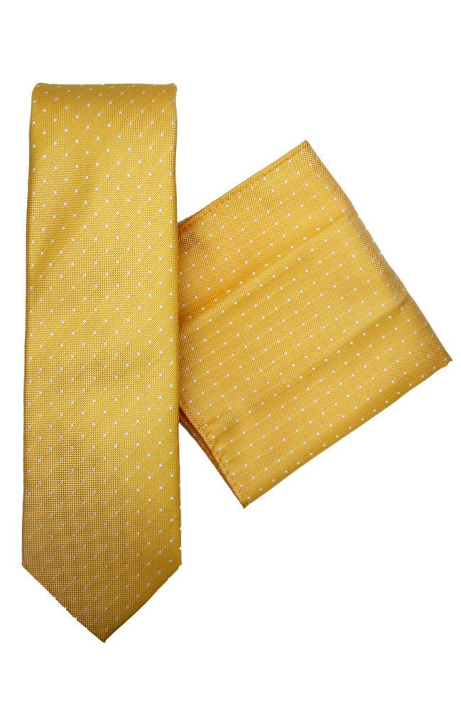 L A Smith Poly Yellow Spot Tie And Hank Set - Accessories