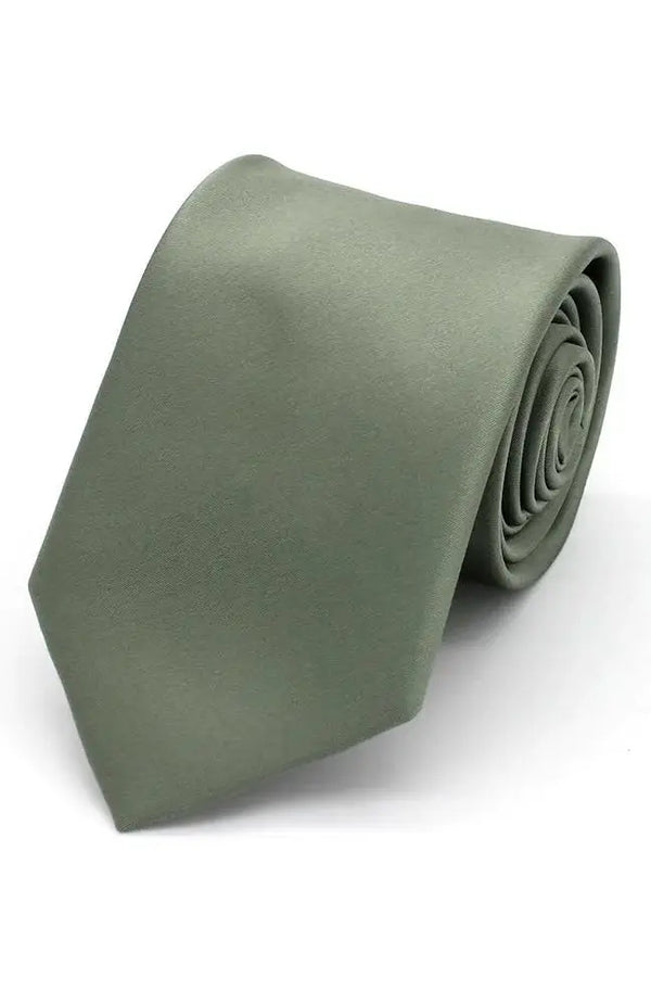 L A Smith Sage Plain Satin Tie And Hank Set - Accessories