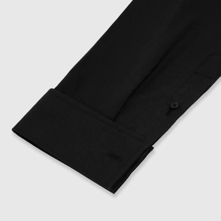 LA Smith Black Modern-Fit Wing-Collar Dress Shirt - Shirts