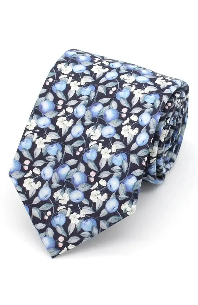 LA Smith Elvington Orchard Liberty Art Fabric Ties - Blue - Accessories