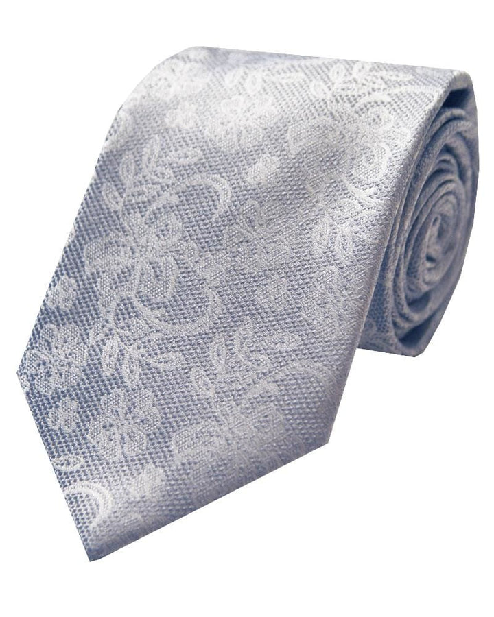 L A Smith Blue Silk Tie And Hank Set - Accessories