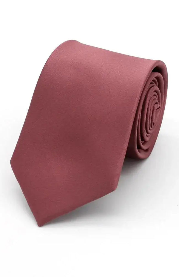 L A Smith Dusky Rose Plain Satin Tie And Hank Set - Accessories