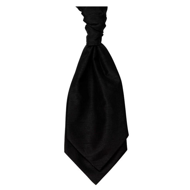 Mens LA Smith Black Wedding Cravat - Adult Self Tie Cravat - Accessories
