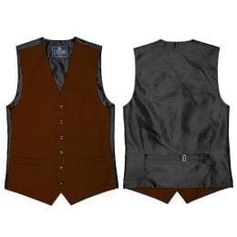 L A Smith Rust Plain Country Waistcoat - S - Suit & Tailoring
