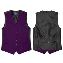 L A Smith Purple Plain Country Waistcoat - S - Suit & Tailoring