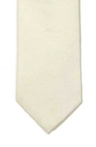 LA Smith Plain Poly Shantung Tie - Ivory - Accessories