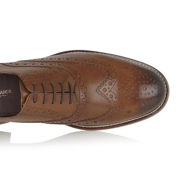 London Brogue Gatsby Leather Brogue Chestnut Men’s Shoes - Shoes