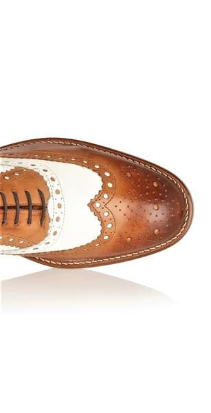 London Brogue Gatsby Brogues Tan/White Men’s Shoe - Shoes