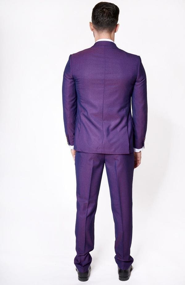 Marc Darcy Belmont Mens 3 Piece Purple Slim Fit Suit - Suit & Tailoring